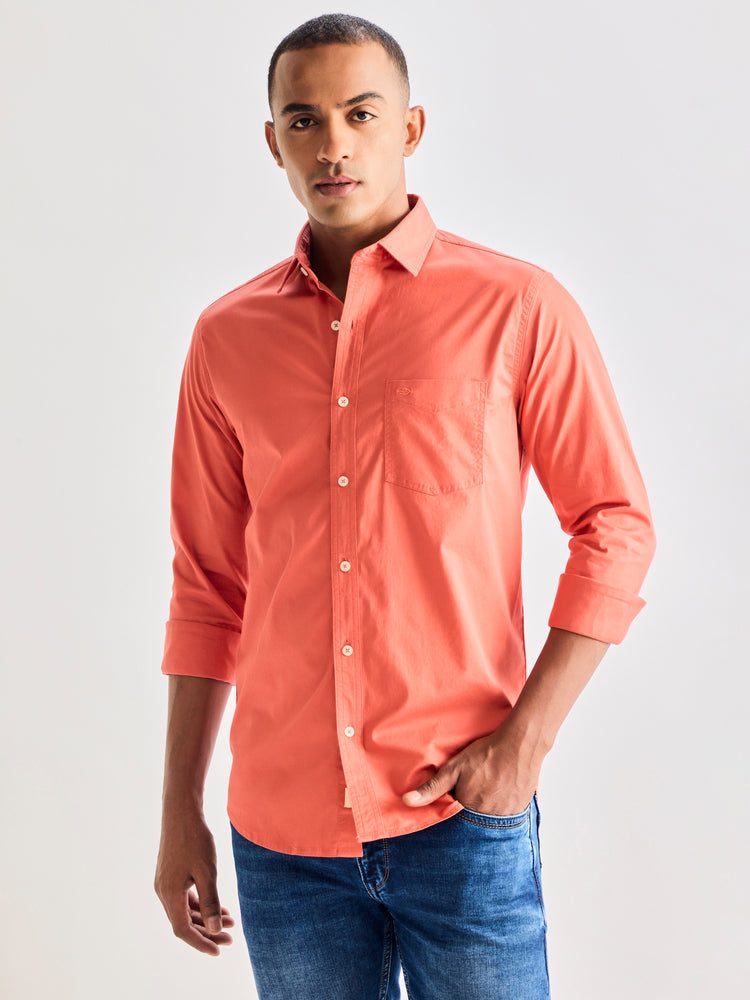 Orange Solid Shirt