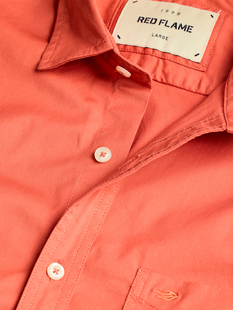 Orange Solid Shirt
