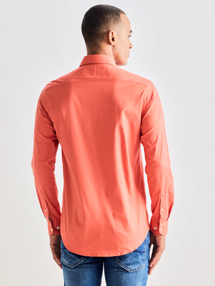 Orange Solid Shirt