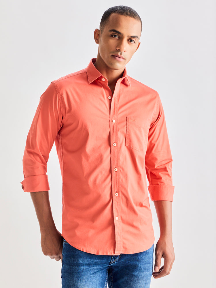 Orange Solid Shirt