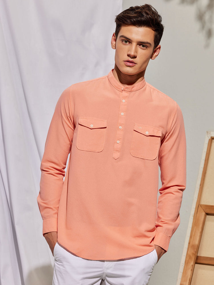 Pink Double Pocket Kurta