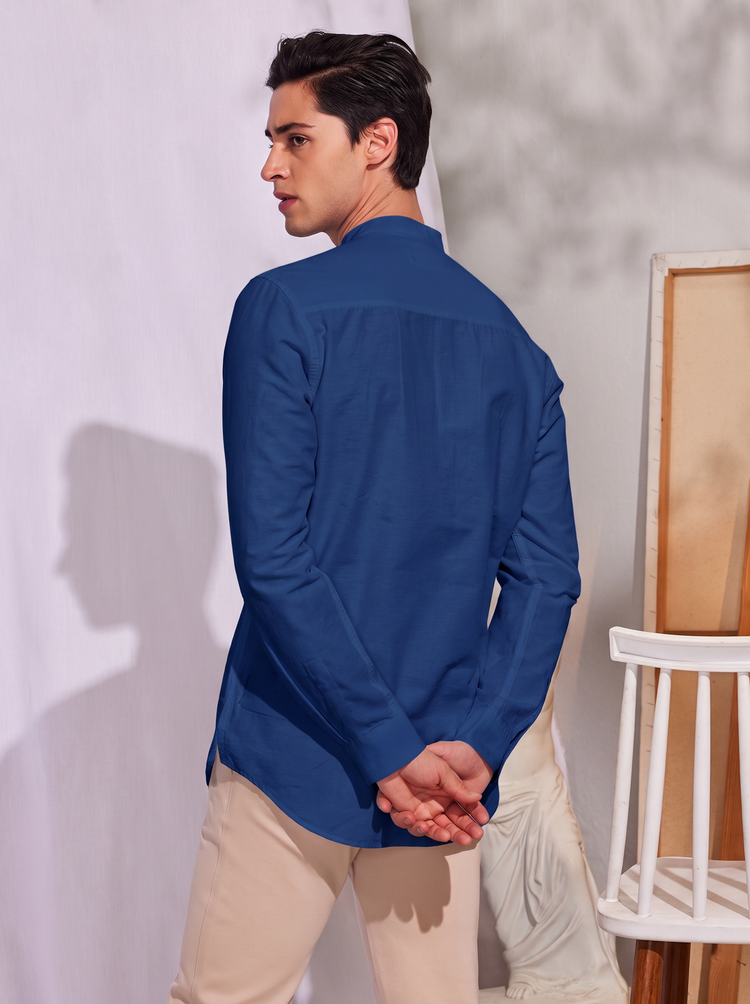 Navy Plain Kurta