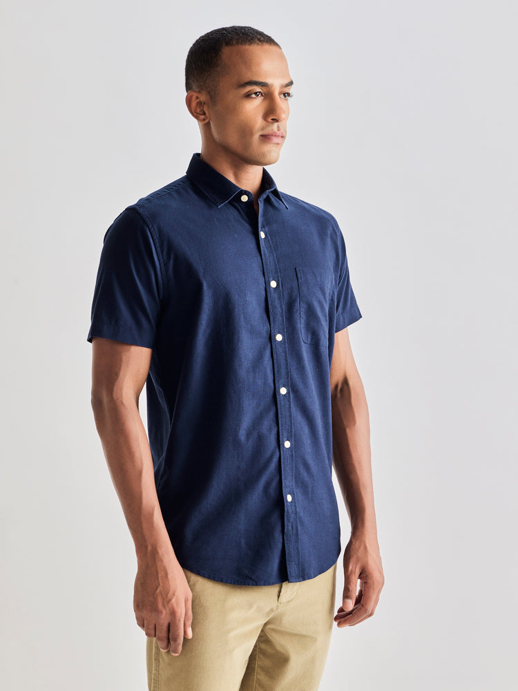 Navy Pure Cotton Solid Shirt
