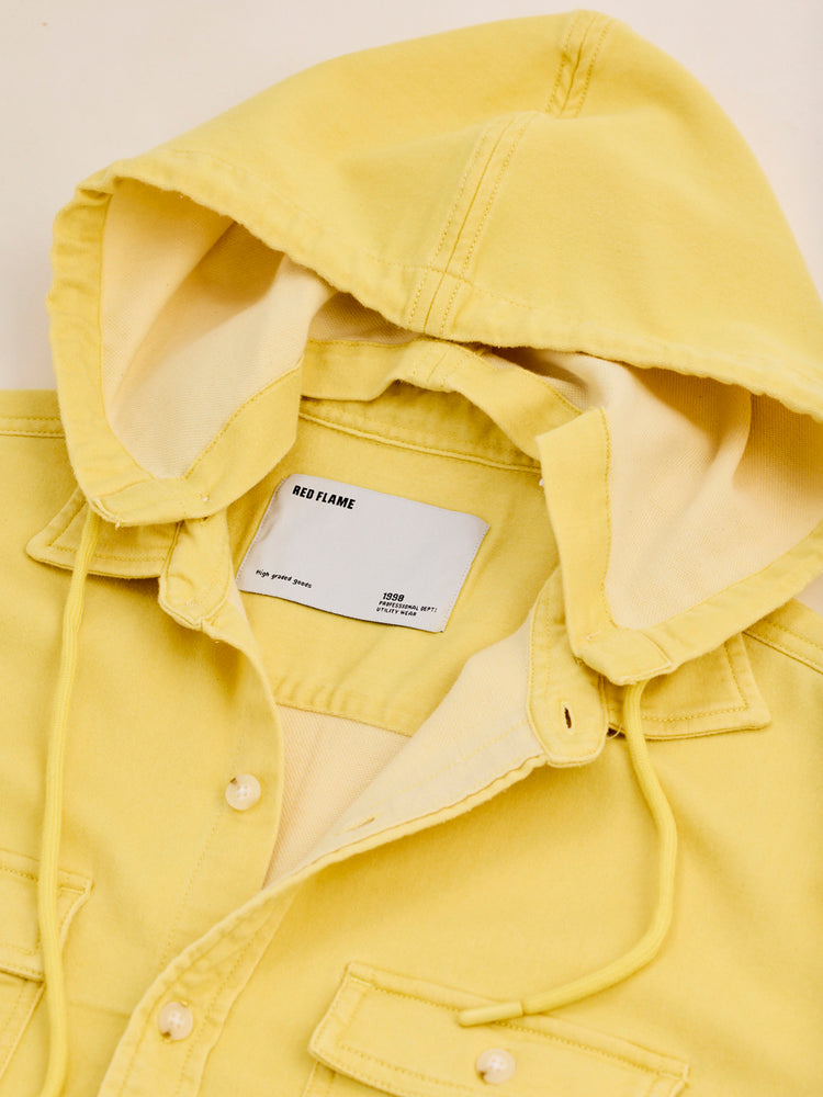 Yellow Hooded Denim Shirt