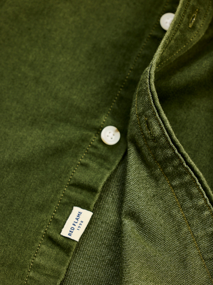 Olive Hooded Denim Shirt