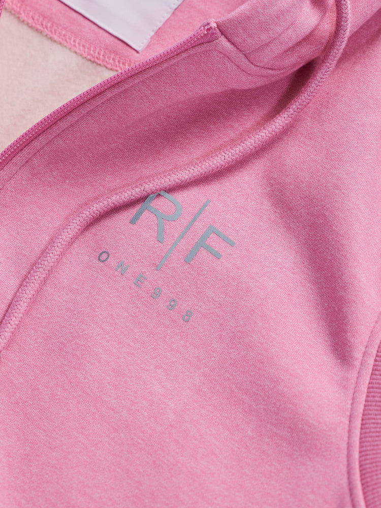 Pink Fleece Sleeve Less Hooded Sweatshirt
