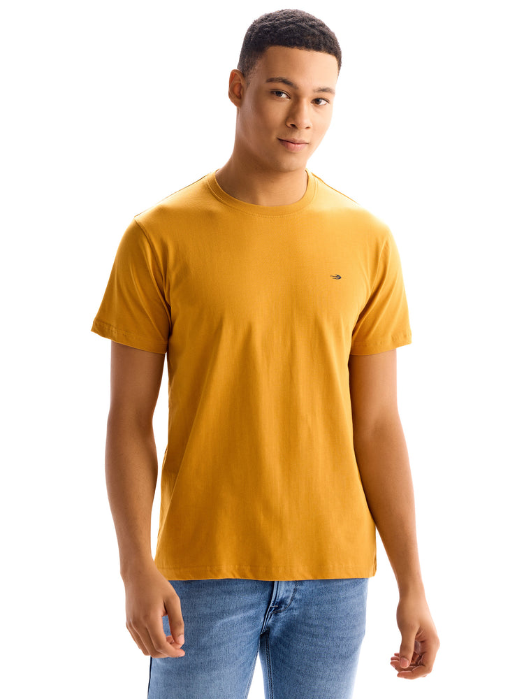 Gold Knitted Crew T-Shirt