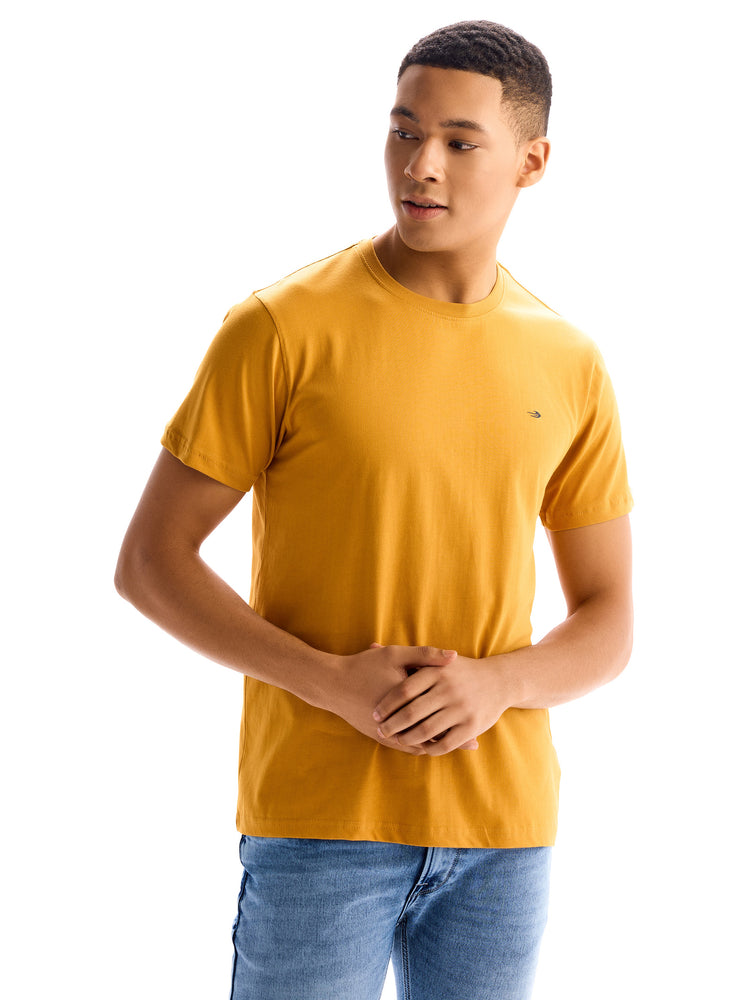 Gold Knitted Crew T-Shirt