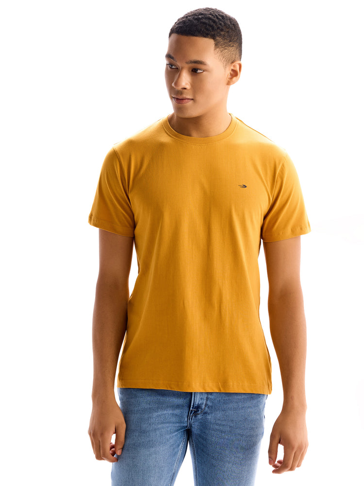 Gold Knitted Crew T-Shirt