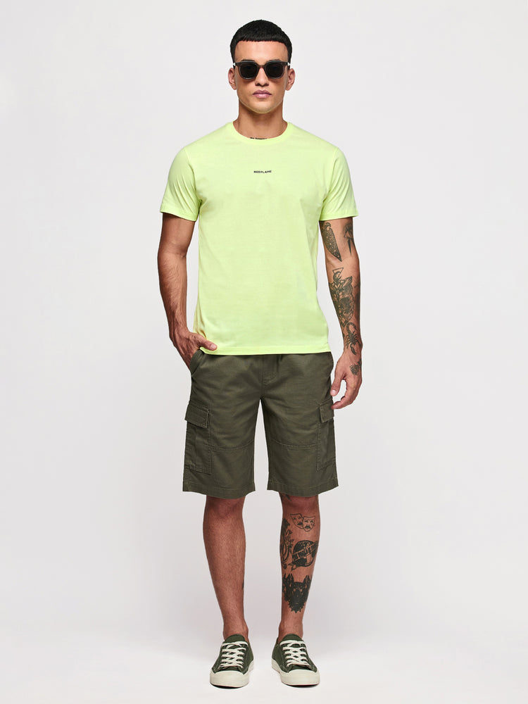 Green Cotton Crew T-Shirts