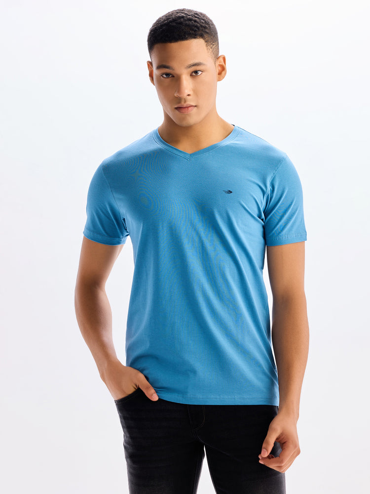 Cotton Stretch V-neck T-Shirt