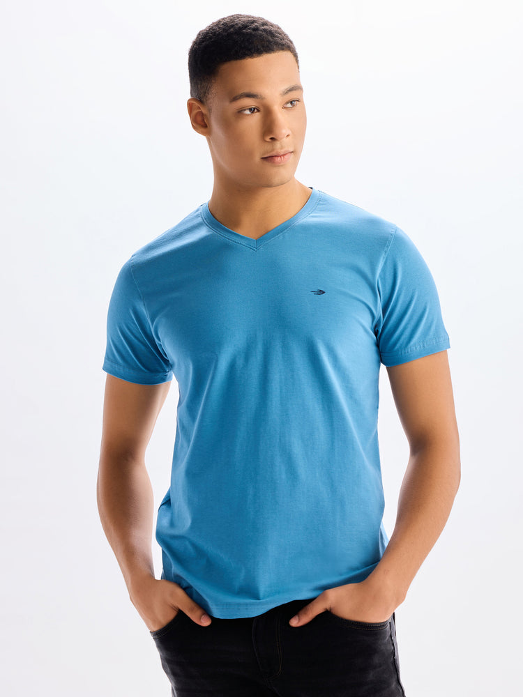 Cotton Stretch V-neck T-Shirt