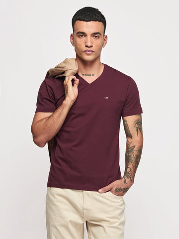 Cotton Stretch V-neck T-Shirt