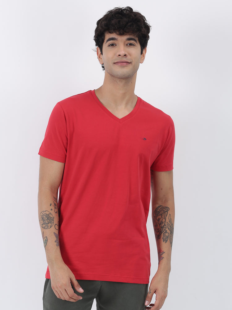 Cotton Stretch V-neck T-Shirt