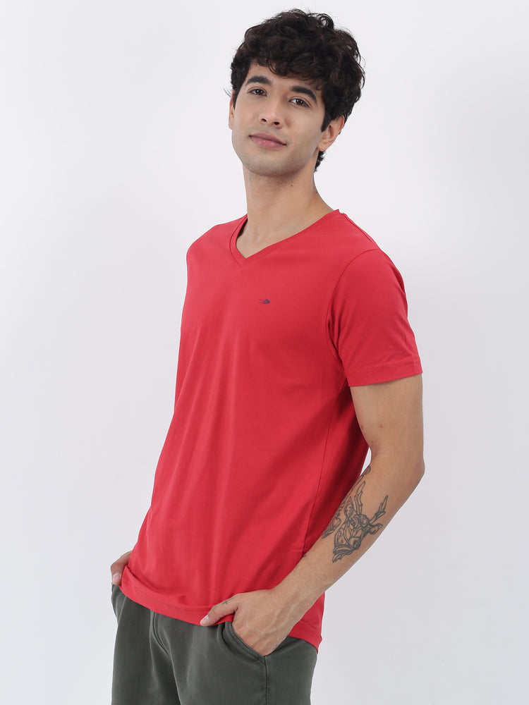 Cotton Stretch V-neck T-Shirt