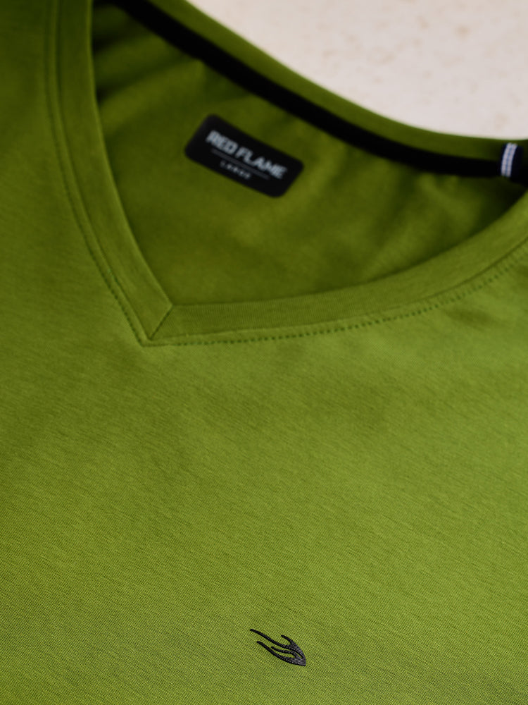 Cotton Stretch V-neck T-Shirt