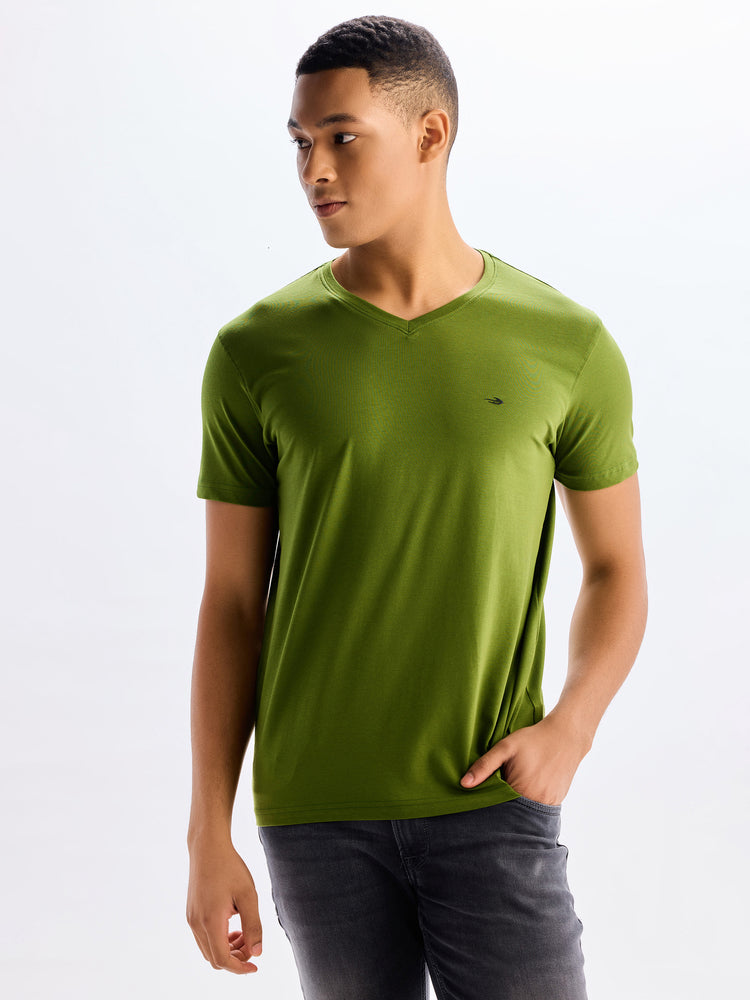 Cotton Stretch V-neck T-Shirt