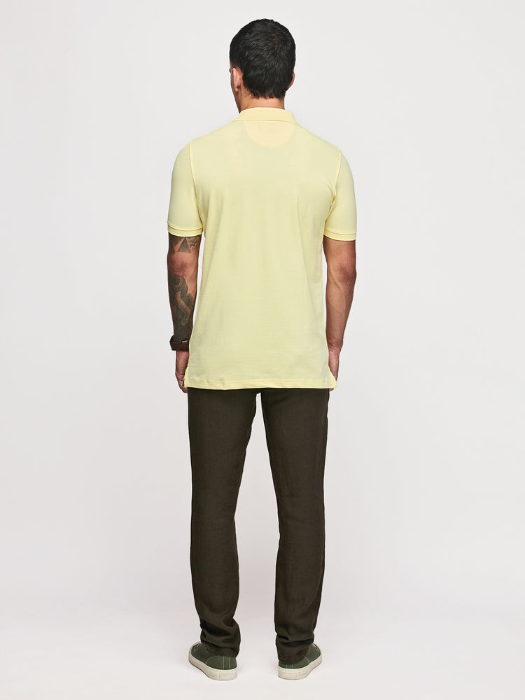 Yellow Cotton Stretch Polo T-Shirts
