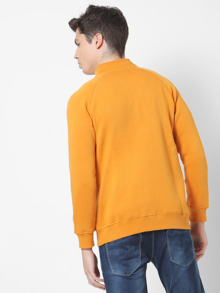 Yellow  Plain  Casual Sweatshirt