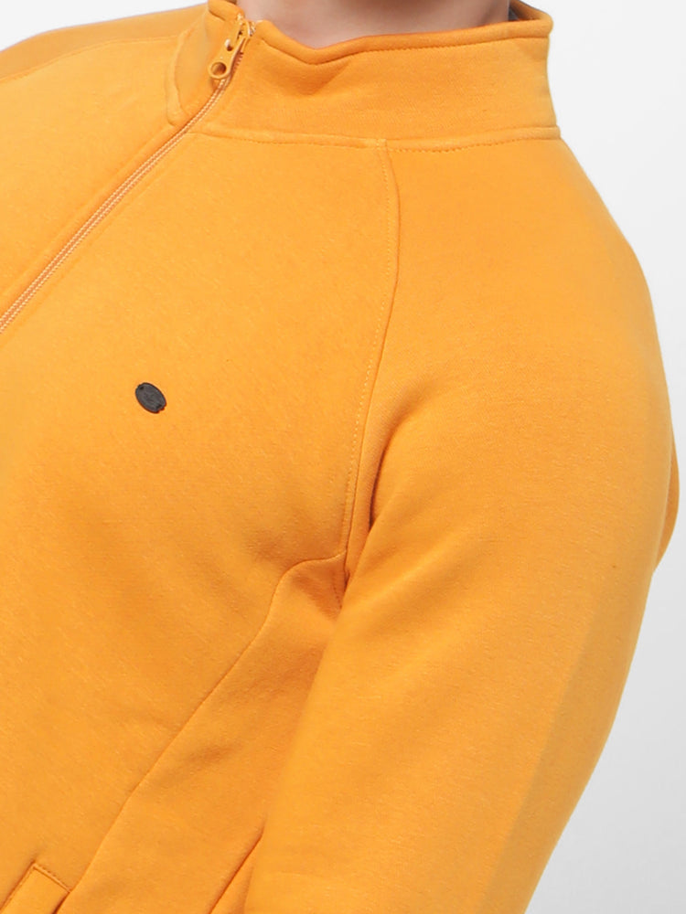 Yellow  Plain  Casual Sweatshirt