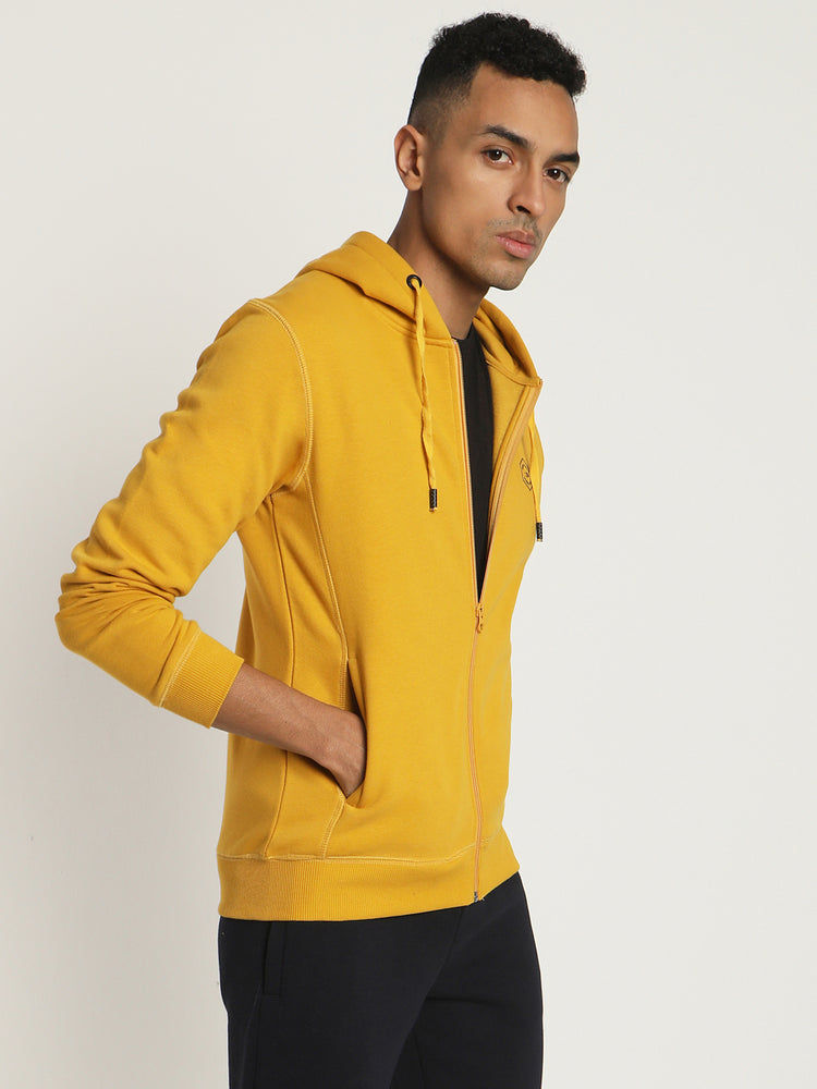 Yellow  Plain  Casual Sweatshirt
