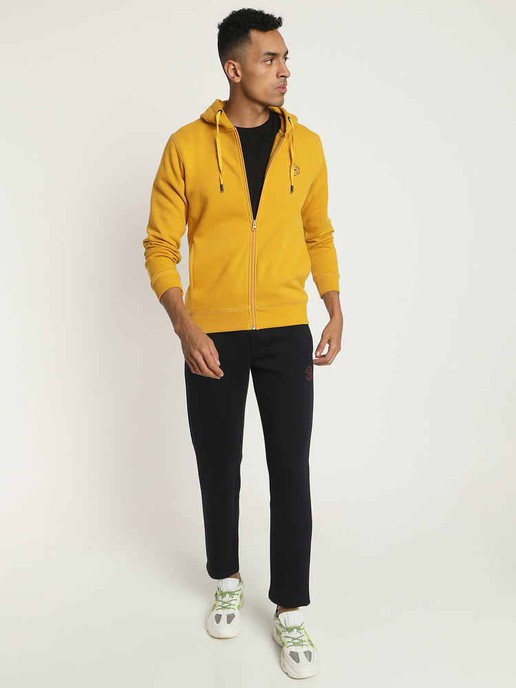 Yellow  Plain  Casual Sweatshirt