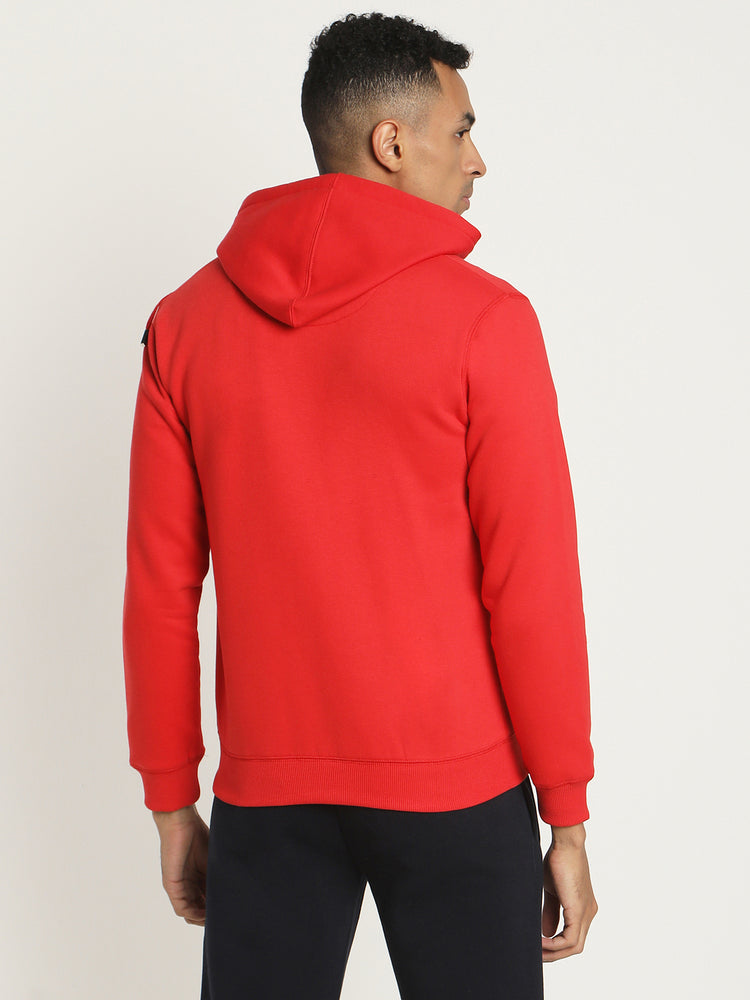 Red  Plain  Casual Sweatshirt