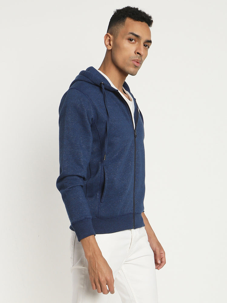 Blue Plain Casual Sweatshirt