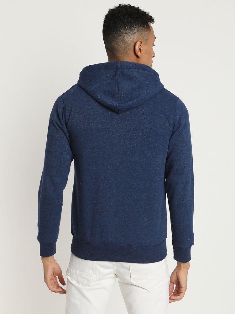 Blue Plain Casual Sweatshirt