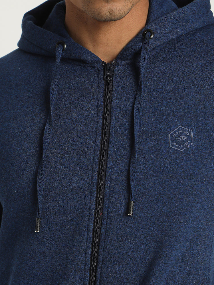 Blue Plain Casual Sweatshirt