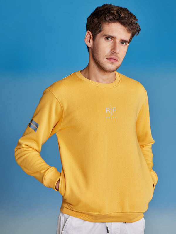 Yellow  Plain  Sweatshirt