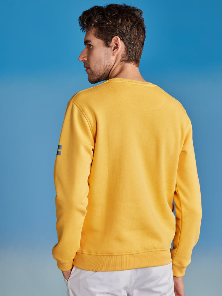 Yellow  Plain  Sweatshirt