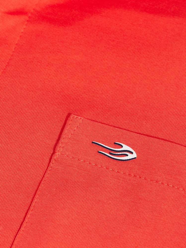 Orange Cotton Stretch Polo Collar T-Shirt