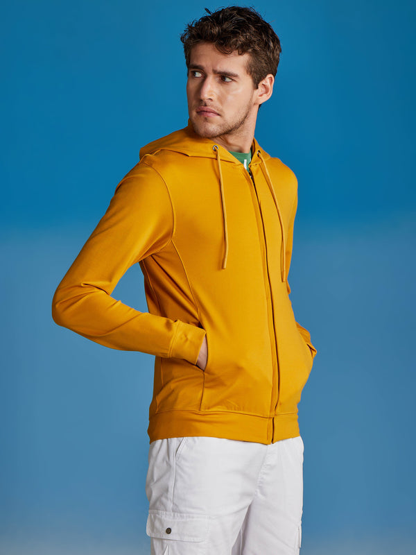 Yellow Plain Stretch Sweatshirt