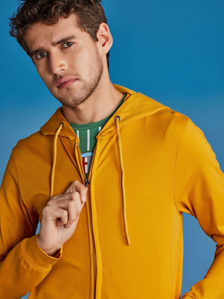 Yellow Plain Stretch Sweatshirt