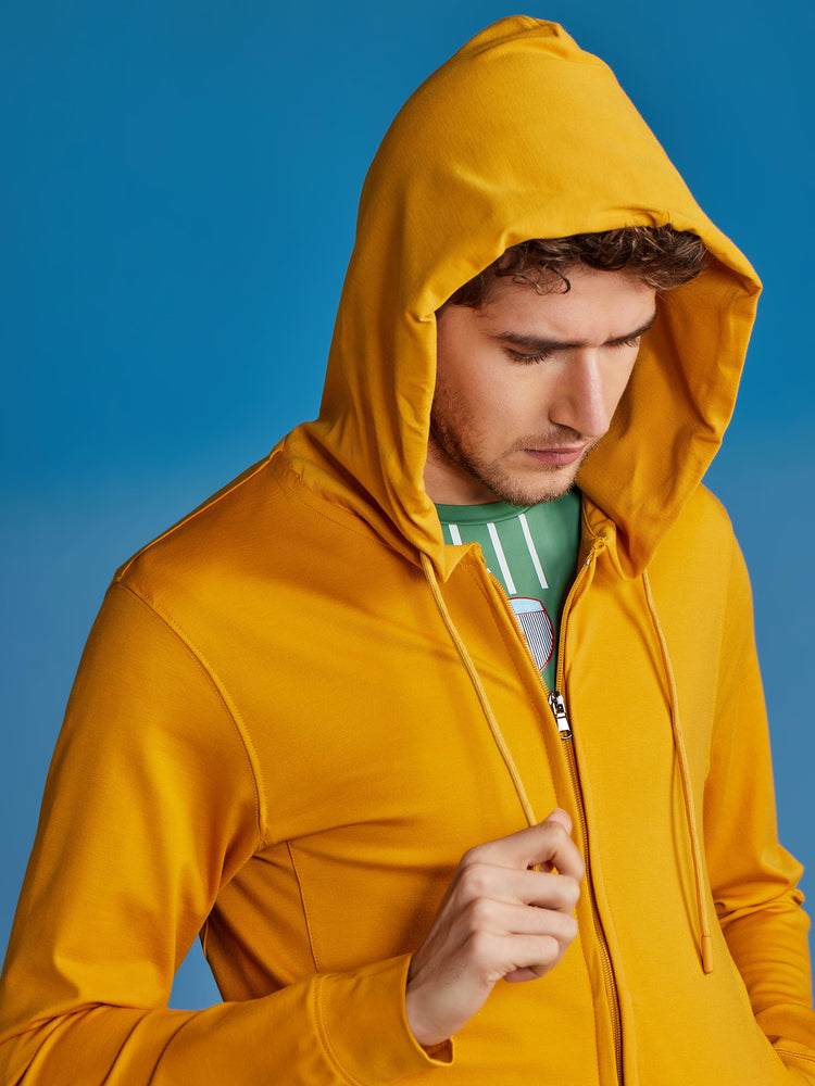 Yellow Plain Stretch Sweatshirt