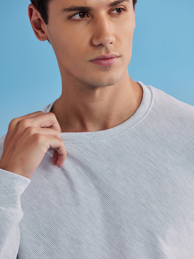 White Jacquard  Sweatshirt