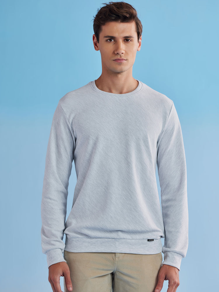 White Jacquard  Sweatshirt