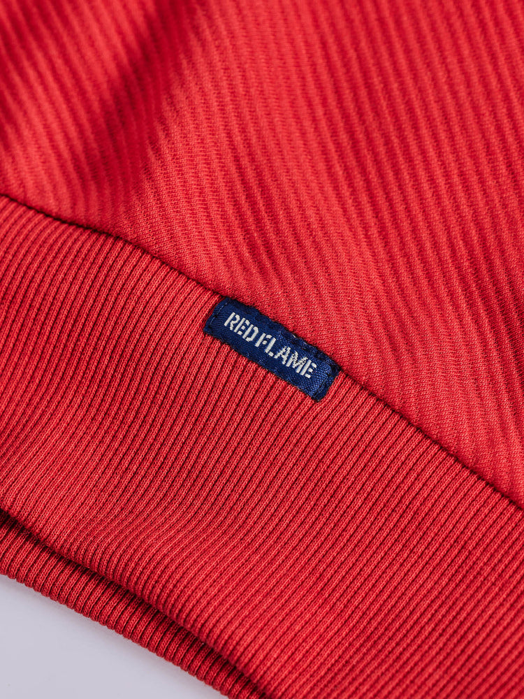 Red  Jacquard  Sweatshirt