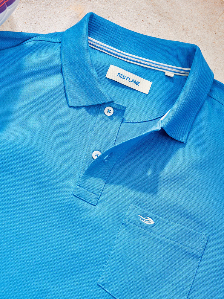 Blue  Plain Stretch T-Shirt