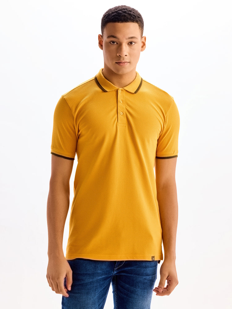 Yellow Cotton Polo T-Shirt