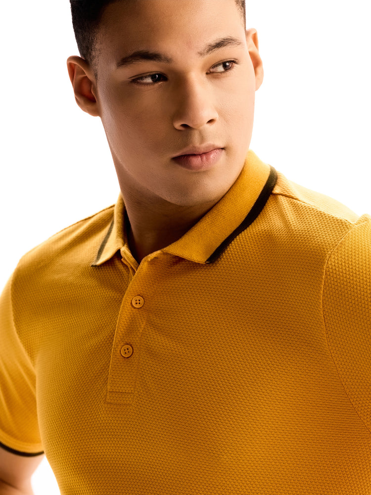 Yellow Cotton Polo T-Shirt