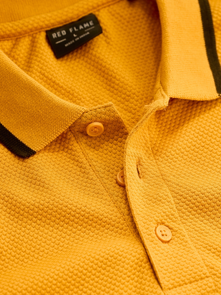 Yellow Cotton Polo T-Shirt