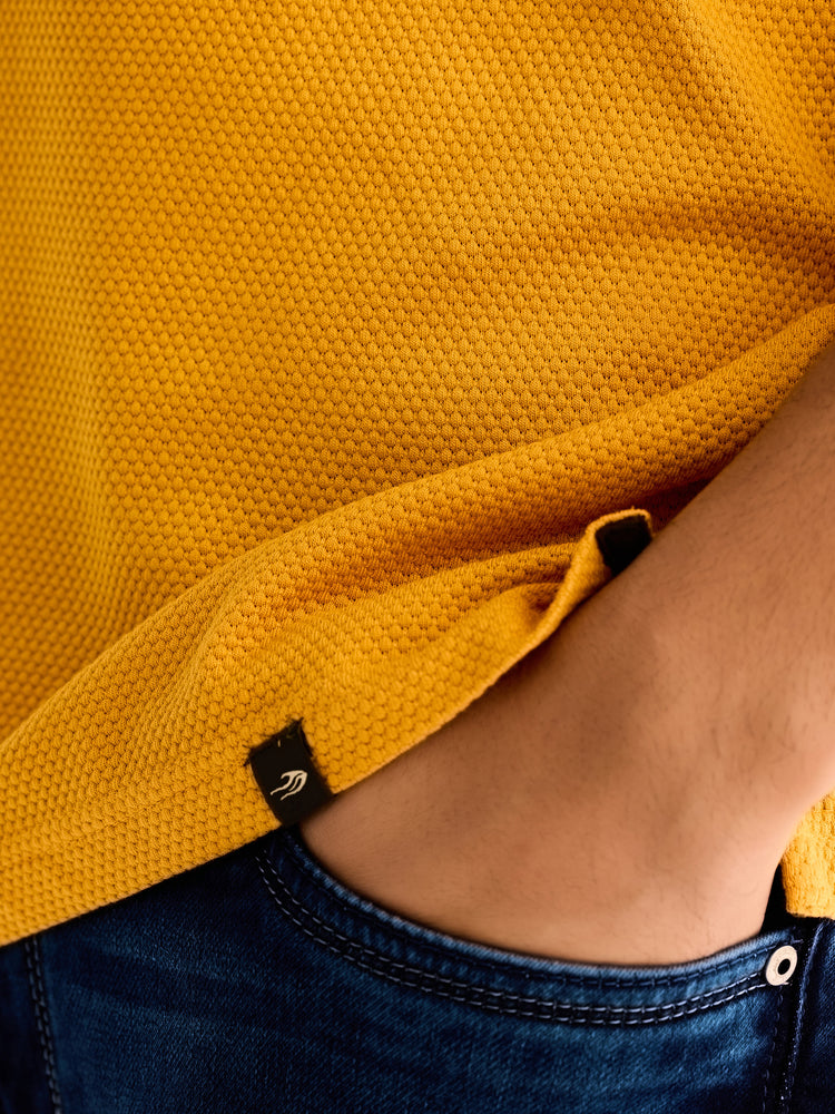Yellow Cotton Polo T-Shirt