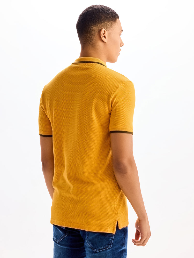 Yellow Cotton Polo T-Shirt