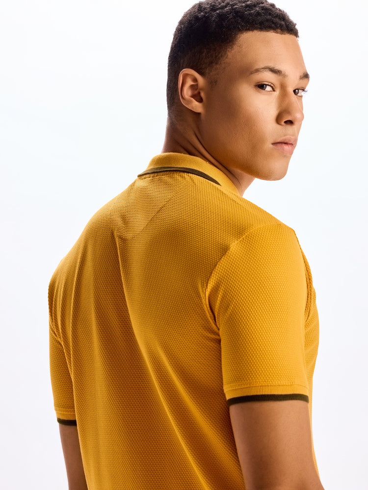 Yellow Cotton Polo T-Shirt