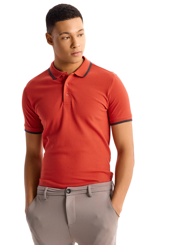 Orange  Cotton Polo T-Shirt