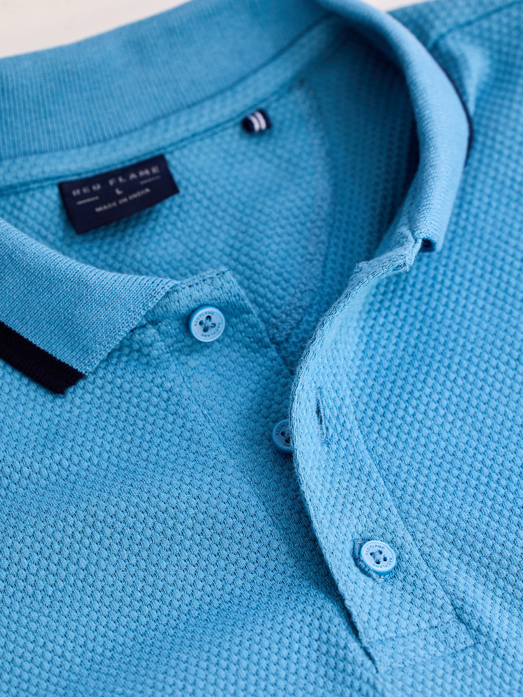Blue  Cotton Polo T-Shirt