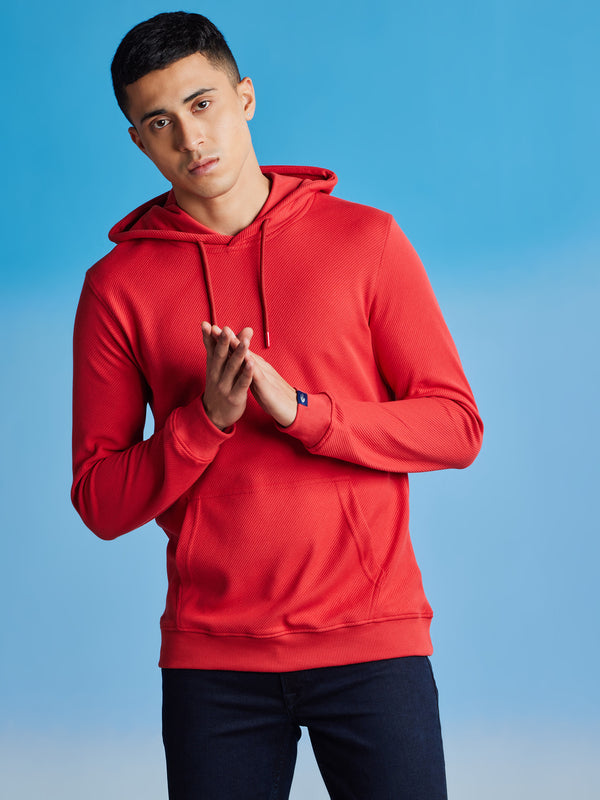 Red  Jacquard  Sweatshirt