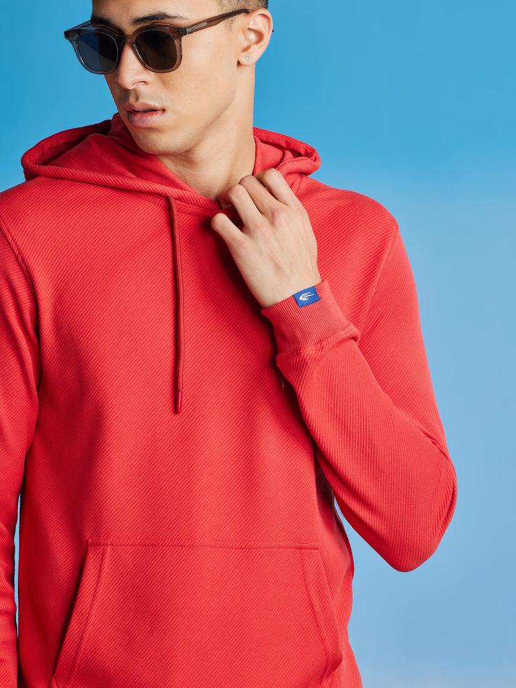 Red  Jacquard  Sweatshirt